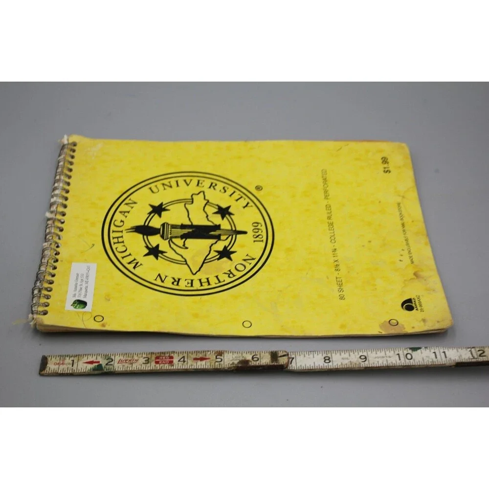 Northern Michigan University Notebook Vintage Yellow Ampad Top College Ruled
